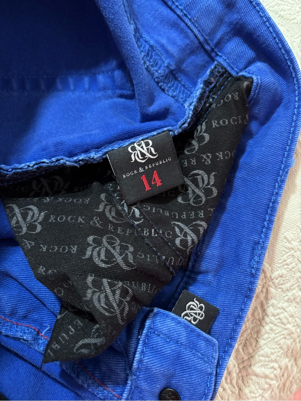 Rock & Republic Jeans Hamburg Electric Blue Slim Stretch Women’s Plus size 14 - Picture 5 of 6